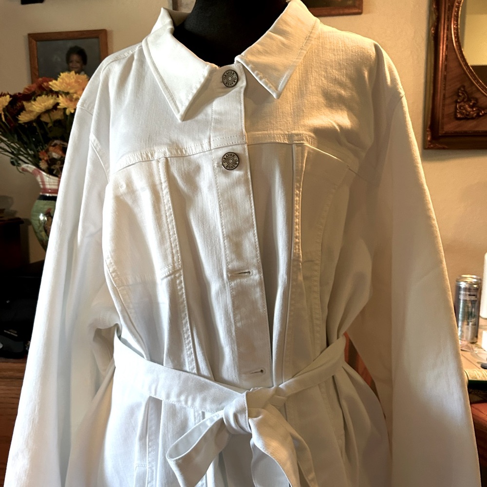 COPY - SUSAN GRAVER JEAN JACKET NWT LINEN BLEND 4x